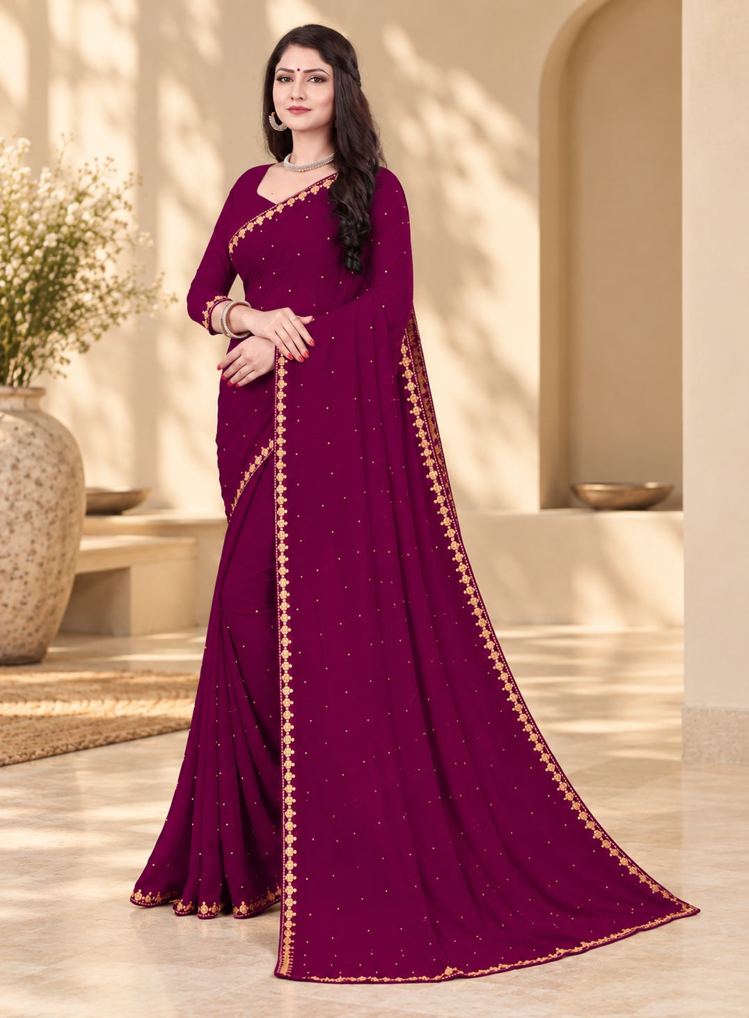 Women's Purple Saree