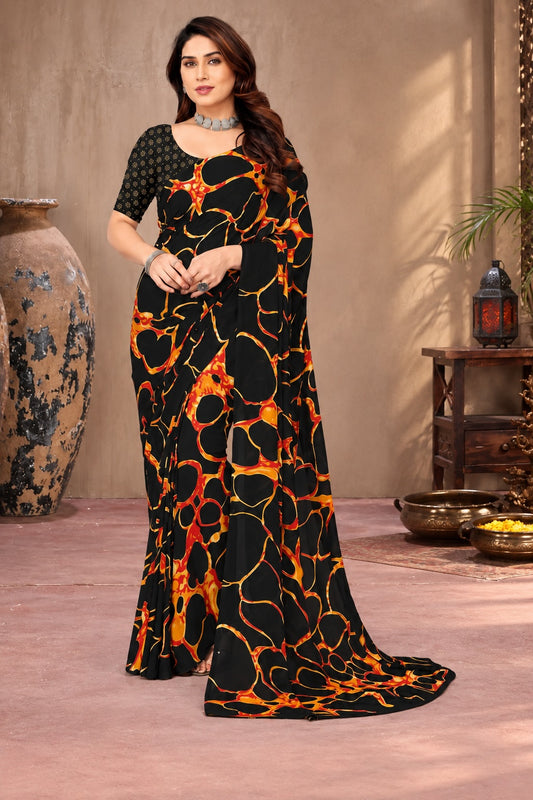 Tie-Dye Leheriya Poly Georgette Saree