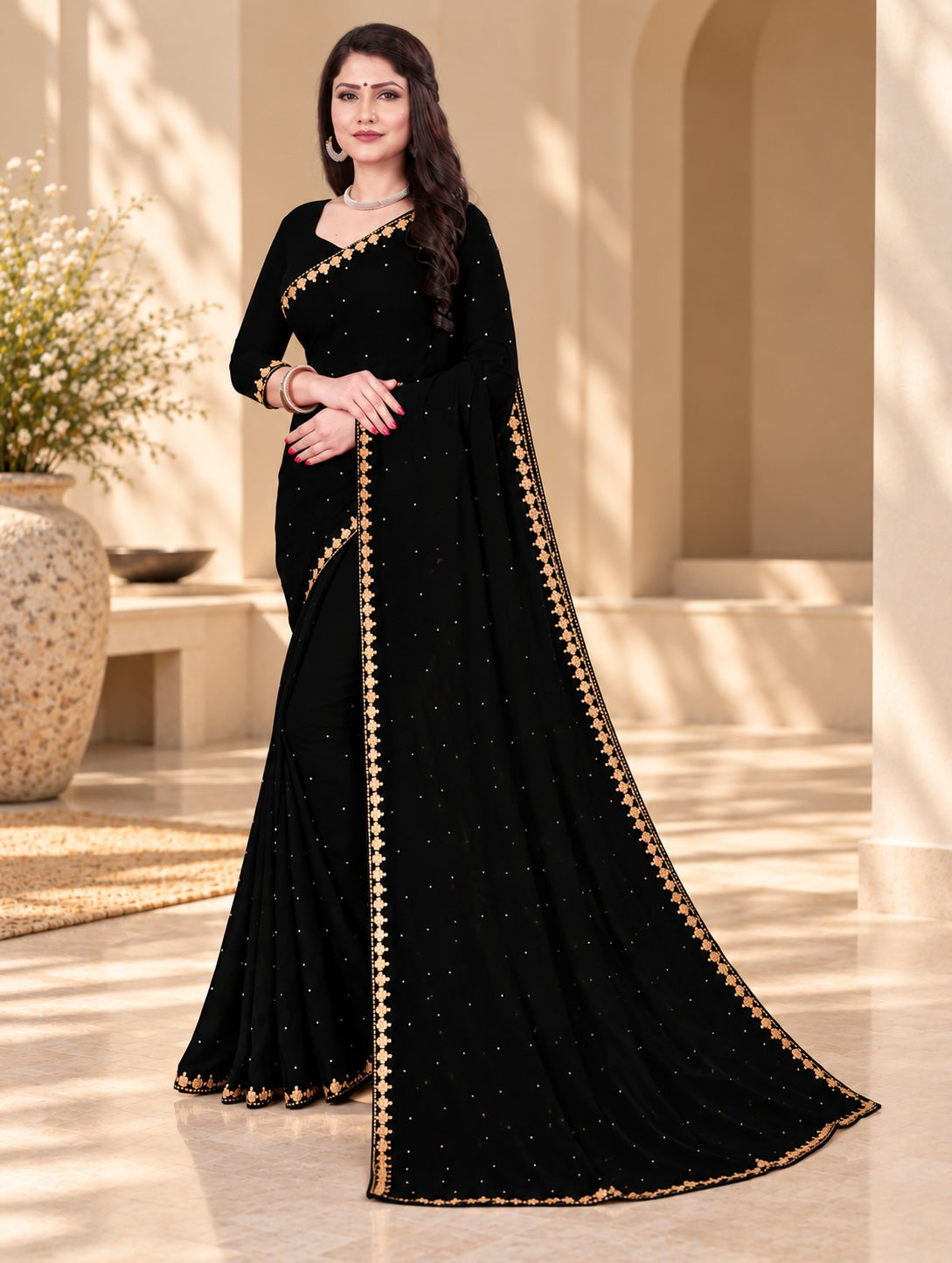 Women's Black Saree