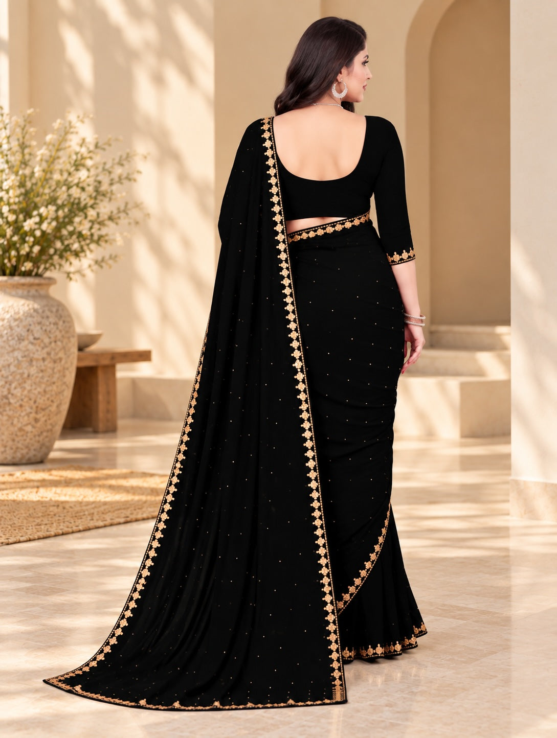 Women's Black Saree