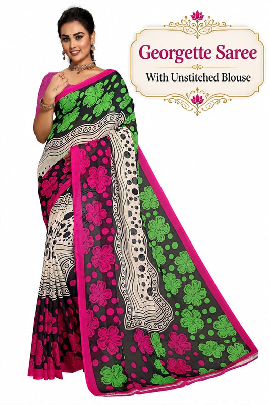 maayro Striped Chanderi Saree