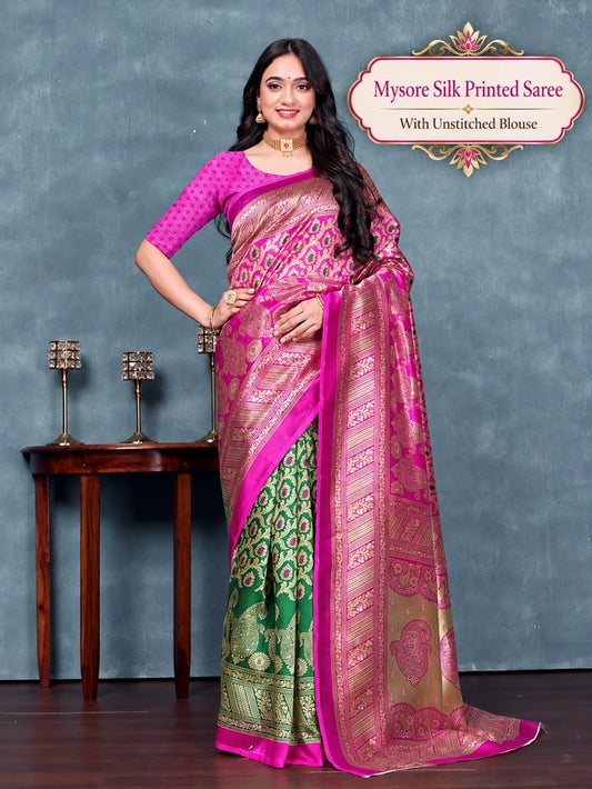 Peach Printed Georgette Saree for Everyday Wear