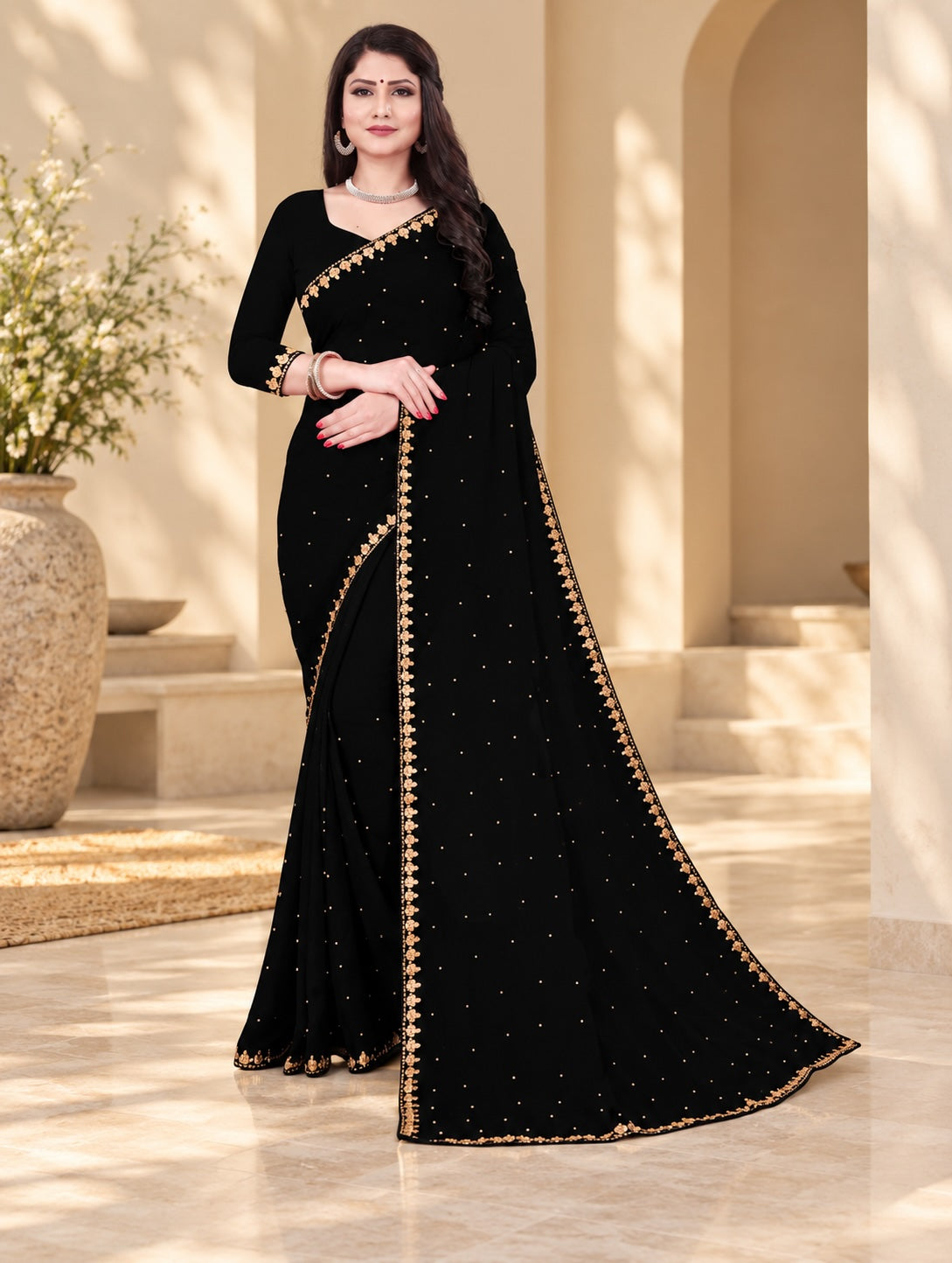 Women's Black Saree